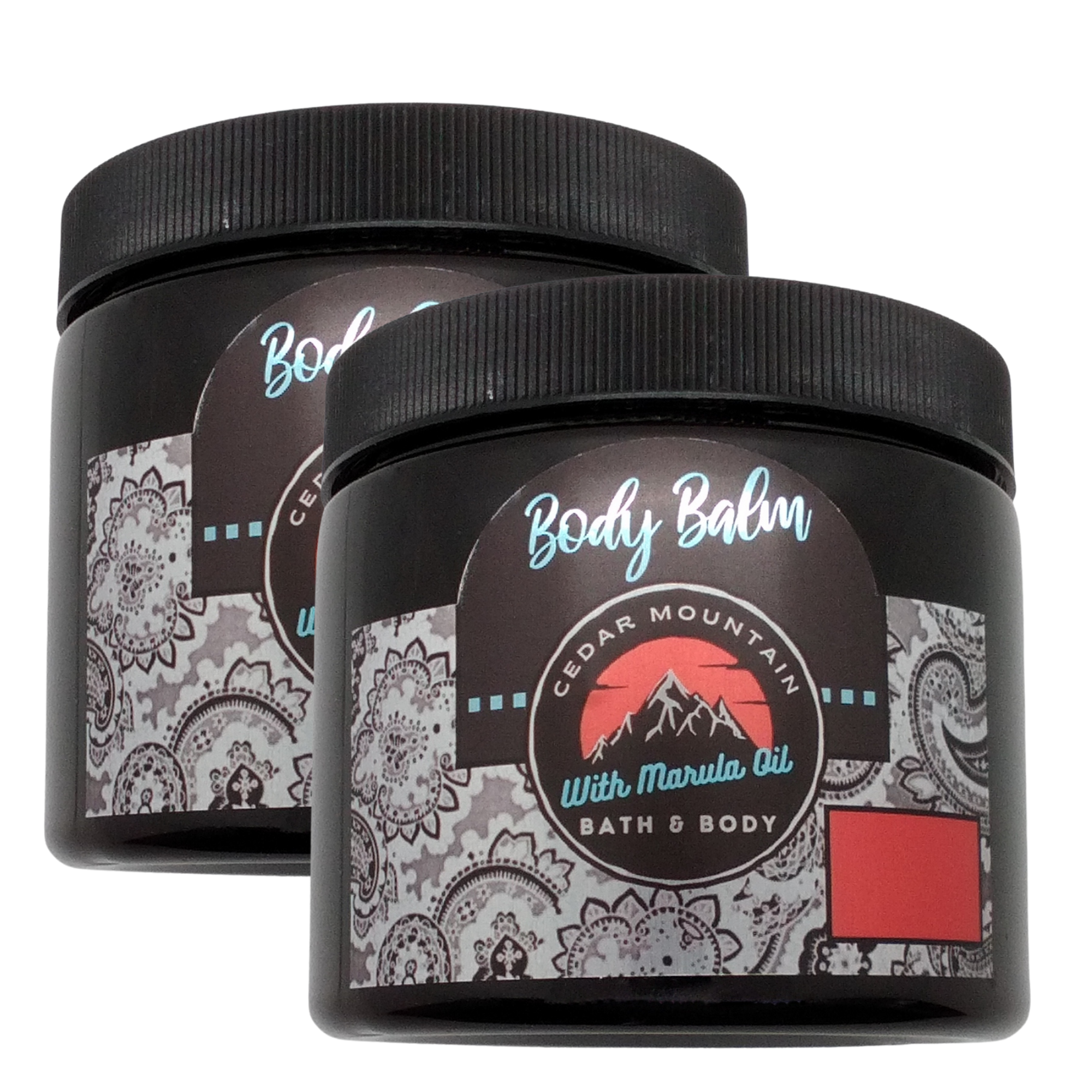 Cedar Mountain Coconut Lime Verbena Scented Marula Oil Body Balm in a 16 oz jar, showcasing its creamy texture and vibrant packaging.